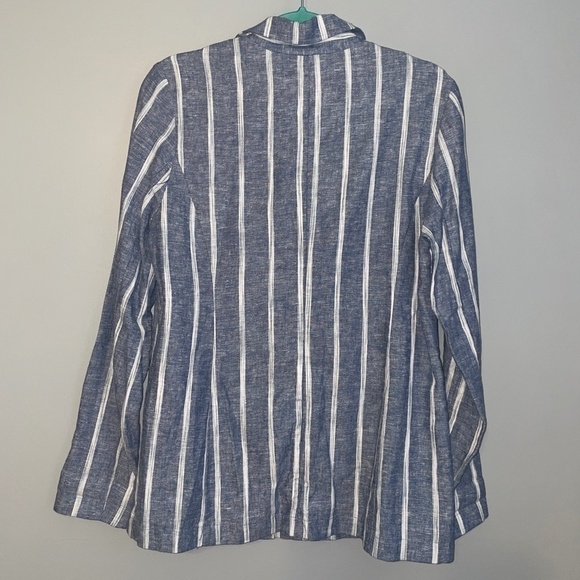 EUC Drew Rikki Linen Blend Denim Striped Blazer Jacket Size Small - Picture 3 of 4